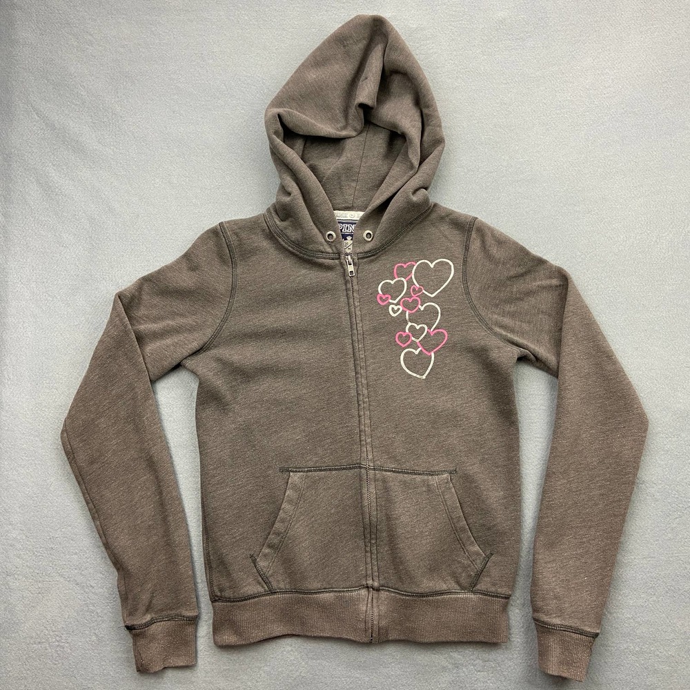 Victoria's Secret Love Pink S Small Full Zip Hoodie Jacket "Peace and Love"